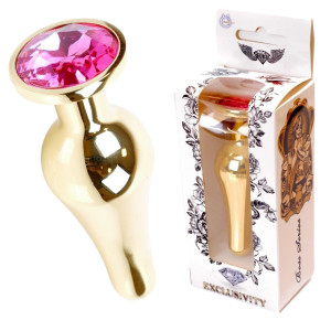 Boss Series Jawellery Gold Korek analny z diamencikiem Pink