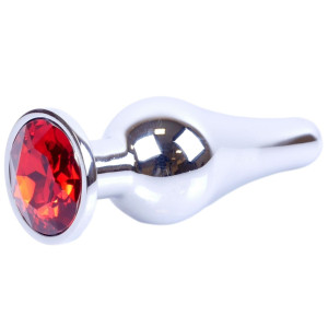 Plug-Jawellery Silver BUTT PLUG- Red