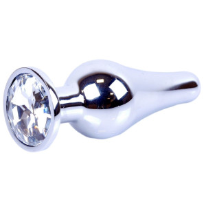 Plug-Jawellery Silver BUTT PLUG- Clear