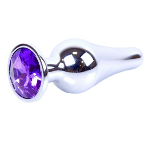 Boss Series Jawellery Silver Korek analny z diamencikiem Purple
