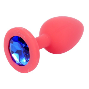 Plug-Jawellery Red Silikon PLUG Small- Blue Diamond