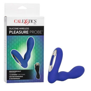 Calexotics WIRELESS PLEASURE PROBE Wibrujący masażer prostaty na USB, Niebieski