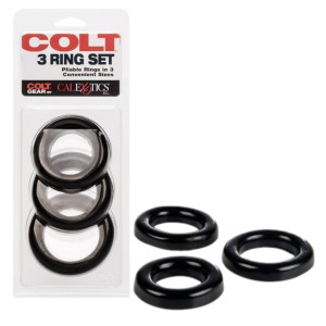 COLT 3 RING SET - Zestaw pierścieni uciskowych - klasyczne, czarne