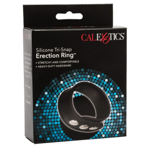 Uciskacz penisa - regulowany - TRI-SNAP ERECTION RING - Czarny - Calexotics