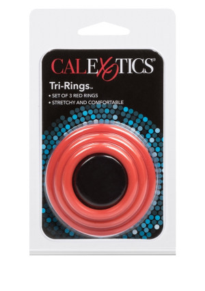 Calexotics TRI-RINGS RED - Zestaw pierścieni erekcyjnych - różne średnice
