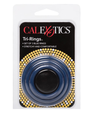 Calexotics TRI-RINGS BLUE - Zestaw pierścieni erekcyjnych - różne średnice