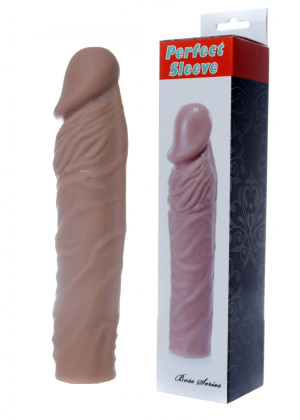 Boss Series Perfect Sleeve Mulatto - extends 4 cm - Realistyczna przedłużka penisa