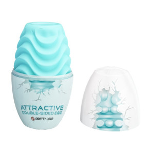 PRETTY LOVE - Attractive double side egg GREEN Masturbator z wypustkami
