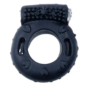 Boss Series Vibrating CockRing Black - Pierścień erekcyjny z wibracjami
