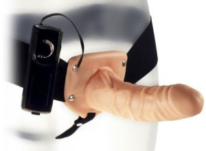 Kinx The Extender Hollow - Realistyczny Strap-On z wibracjami, Cielisty