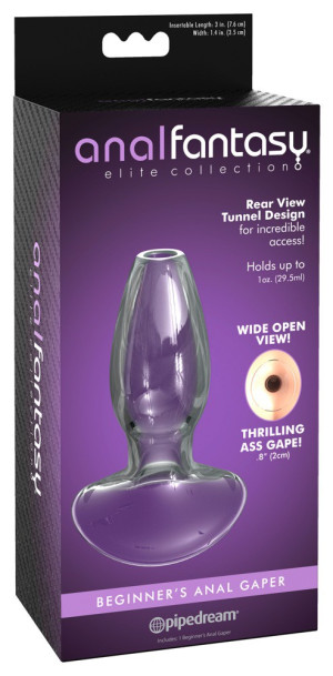 AFE Beginner's Anal Gaper - Przelotowy korek analny, Szklany