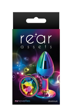 NS Novelties REAR ASSETS MULTICOLOR SMALL RAINBOW Korek Analny z Diamentem, Auminiowy