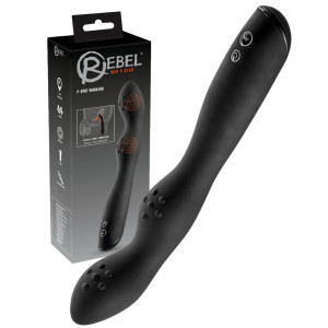 Rebel P-spot czarny wibrator silikonowy 23,5 cm z manualnym sterowaniem 7 trybów
