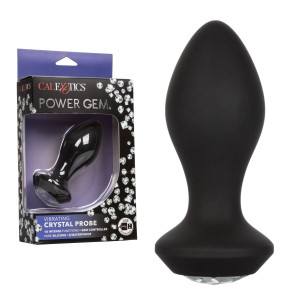 Calexotics Vibrating Petite Crystal Probe Wibrujący korek analny z diamencikiem, USB Czarny