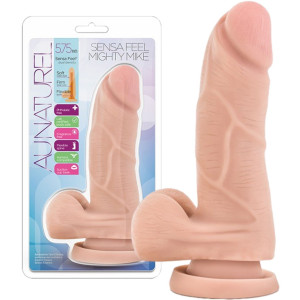 Blush AU NATUREL 5.5" MIGHTY MIKE Realistyczne Dildo z przyssawką i jądrami, Cieliste TPE