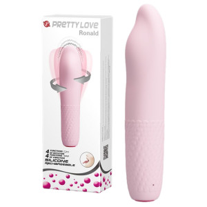 PRETTY LOVE - RONALD Wibrator Klasyczny z funkcją rotacji, USB Różowy Silikonowy