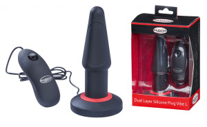 MALESATION Silicone Plug L Korek Analny z wibracjami i przyssawką na pilota, Czarny Silikonowy