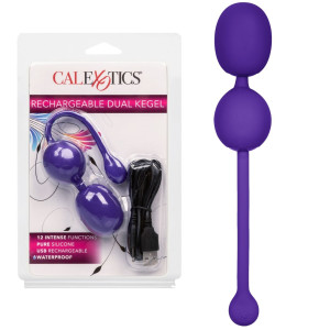 Calexotics Rechargeable Dual Kegel Wibrujące kulki gejszy, USB Fioletowe Silikonowe