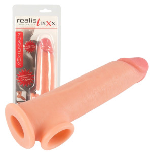 Realistixxx Extension 5cm Realistyczna przedłużka penisa z opaską na jądra, Cielista