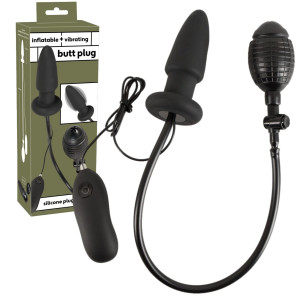 You2Toys Pompowany korek analny z wibracjami, Czarny
