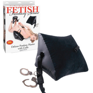 Czarny pozycjoner erotyczny - Poduszka - z kajdankami - do zabaw - Fetish Fantasy