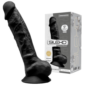 Cnex S.D Model 1 ( 9" ) Dildo Realistyczne z jądrami i przyssawką, Czarny Silikonowy