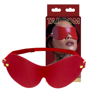 Opaska na oczy do zabaw BDSM - klasyczna - czerwona, wegańska - Taboom