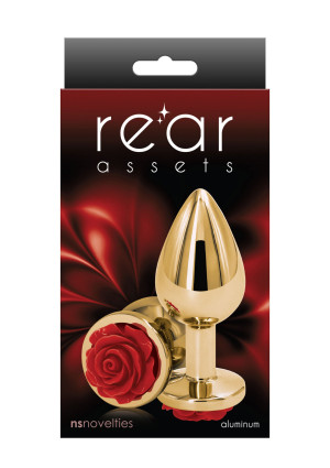 NS Novelties Rose Buttplug Aluminiowy korek analny z diamencikiem, Złoty