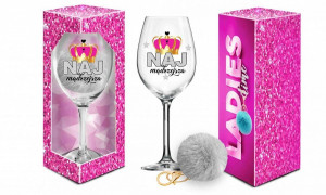 LADIES TIME - kieliszek do wina Signoria 700ml + pompon - Najmądrzejsza