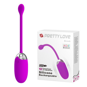 PRETTY LOVE - BROOK Wibrujące jajeczko, USB Fioletowe
