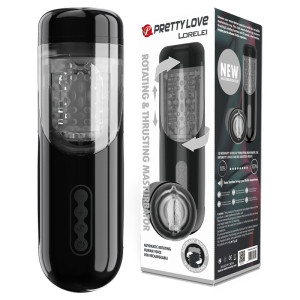 PRETTY LOVE - LORELEI Ekskluzywny masturbator z funkcją rotacji, pulsacji i dźwieków audio, USB Czarny