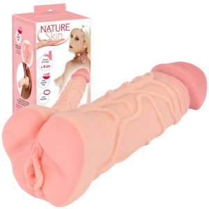 Nature Skin 2in1 Extension+Mas Masturbator i przedłużka penisa w jednym, 2w1