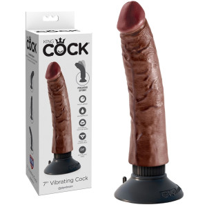 Pipedream VIBRATING COCK BROWN 7' Realistyczny wibrator z przyssawką, Brązowy PVC