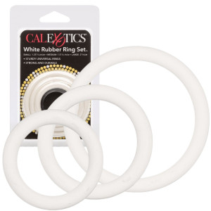 Calexotics RUBBER RING WHITE SET 3PCS Pierścienie uciskowe na penisa - zestaw, Gumowy