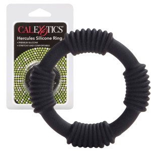 Calexotics ADONIS SILICONE RINGS HERCULES Pierścień erekcyjny na penisa, Czarny Silikonowy