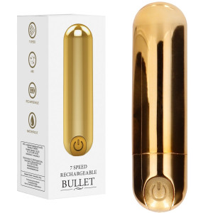 Shots 10 Speed Rechargeable Bullet - Klasyczny mini wibrator, USB Złoty