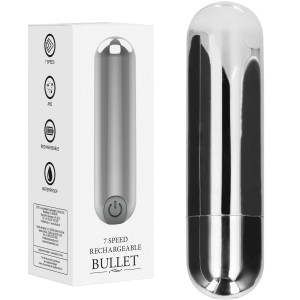 Shots 10 Speed Rechargeable Bullet - Klasyczny mini wibrator, USB Srebrny