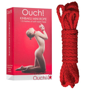 Kinbaku Mini Rope - 1,5m - Red Krótka lina do krepowania