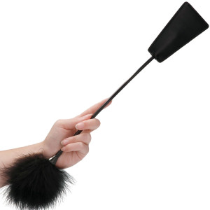Pejcz z piórkiem do pieszczot erotycznych i zabaw BDSM "Ouch! Crop With Feather", ekoskóra
