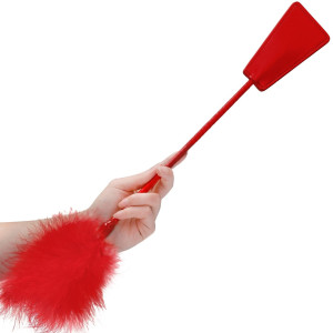 Ouch! Crop With Feather - Red Pejcz z piórkiem