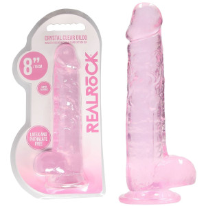 Shots 8" / 20 cm Realistic Dildo With Balls - Realistyczne dildo z przyssawką i jądrami, Różowe TPE