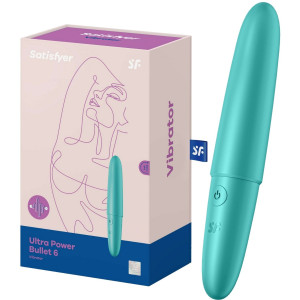 Wibrator silikonowy dopochwowy ultra Power Bullet Turquoise turkusowy 12,8 cm Satisfyer
