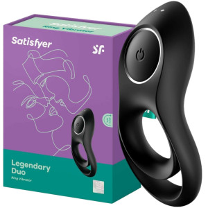 Satisfyer - Legendary Duo Wibrujący pierścień erekcyjny na penisa, USB Czarny Silikonowy