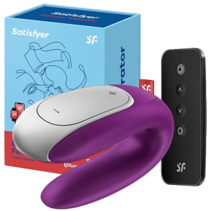 Satisfyer Double Fun Stymulator dla par, USB Fioletowy