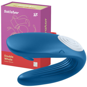 Satisfyer Partner Whale Wibrator dla par, USB Niebieski Silikonowy