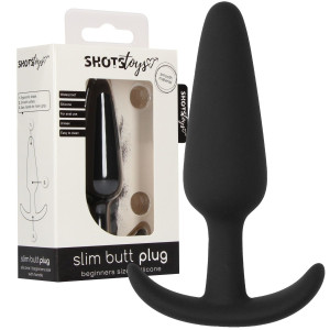 Shots Slim Butt Plug - Dyskretny korek analny, Czarny Silikonowy