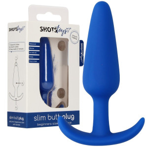 Shots Slim Butt Plug - Dyskretny korek analny, Niebieski Silikonowy
