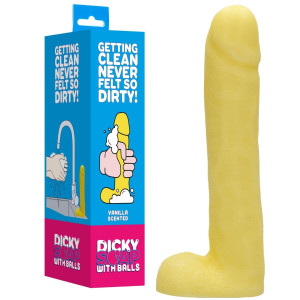 Dicky Soap With Balls - Vanilla Mydło w kształcie penisa, Żółte
