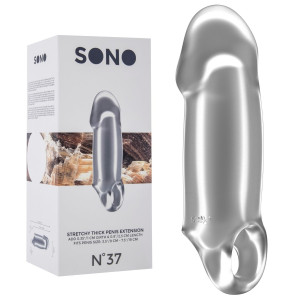 Shots No.37 - Stretchy Thick Penis Extension - Nakładka na penisa z opaską, Przezroczysta