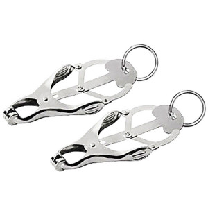 Shots 2 Squeezer Teaser Clover Nipple Clamps W Ring Klipsy na sutki, Stal nierdzewna